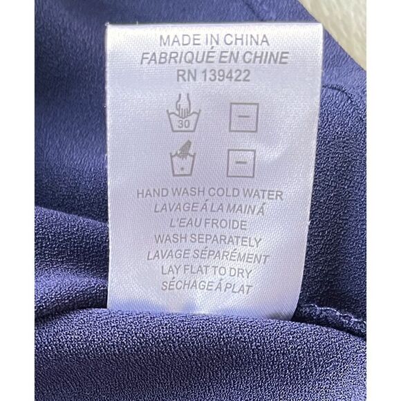 Tobi Navy Blue 3/4 Sleeve V-Neck Sheath Shift Mini Dress, Size Small - Picture 12 of 15